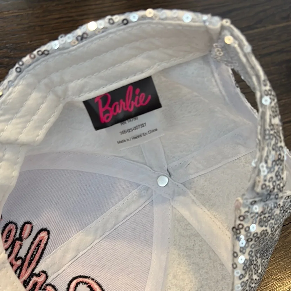 NWT Barbie Silver Sequin Kids Cap - Picture 4 of 4
